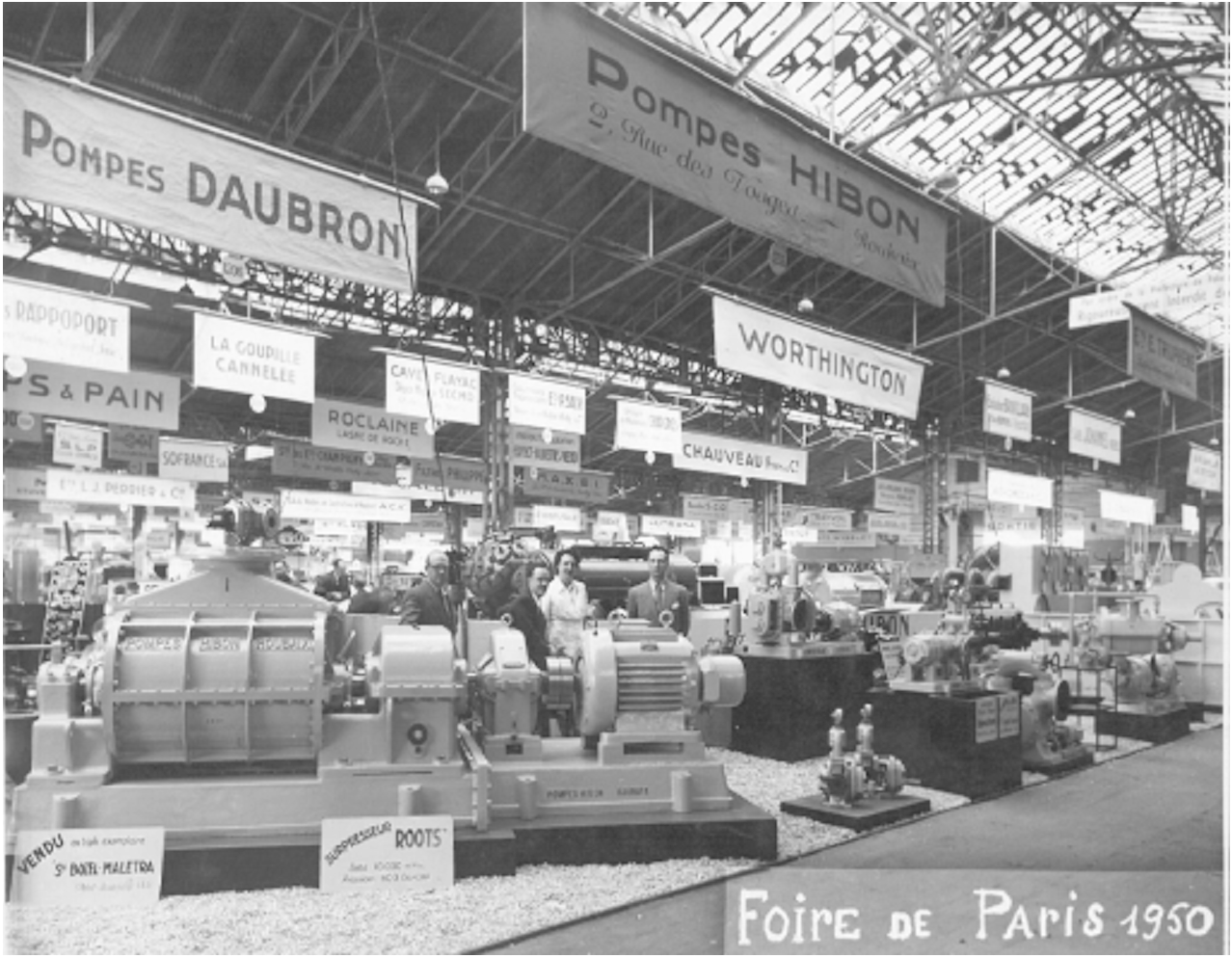 Participation in the Paris fair in 1950 presentation of positive displacement blowers