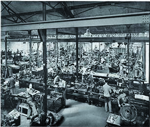Old vacuum pumps rotary piston pumps production workshops in 1960