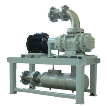 Cropped image of a unit featuring process positive displacement blowers with direct drive used for gas mixtures.