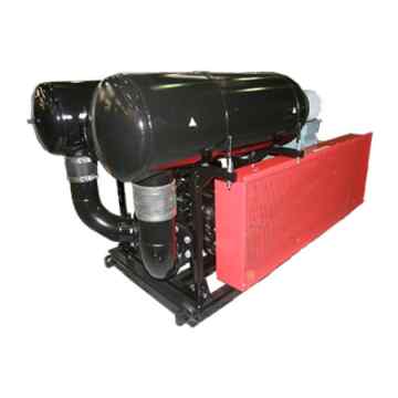 Vakuumpaket mit Lufteinspritz-Verdrängergebläse (SIAV), Motor, Schalldämpfer und Filter.